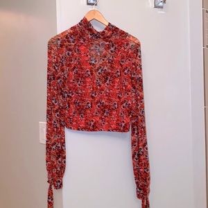 Free people mock neck blouse.